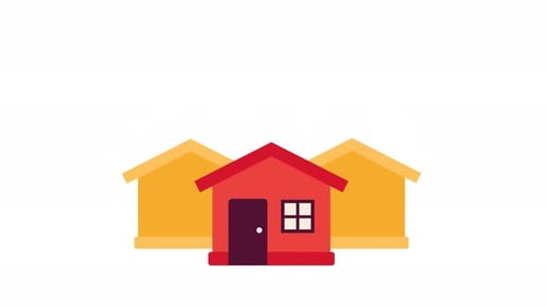 Nachbarschaftshäuser mit 2D-Objektanimation