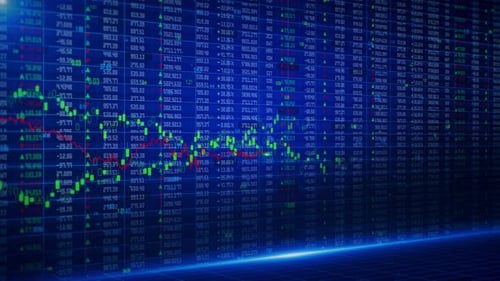 Animação: Indicadores do mercado de ações com gráficos e tabelas Os preços digitais estão mudando as finanças