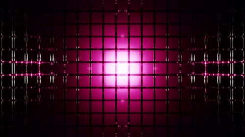 Würfelförmige Wand mit reflektierten weißen und rosafarbenen Lichtern, VJ-Loop-Hintergrundanimation