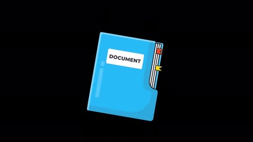 Modern Animated Document Folder Icon Opening