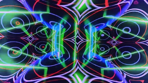 Neon lights create abstract patterns