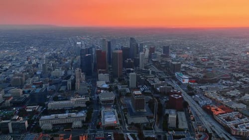 Immense scenery of Los Angeles, California, the USA with downtown in the center.
