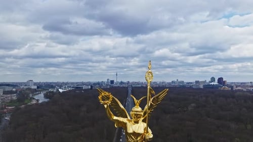 Aerial view of Berlin Victory Column , Germany