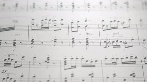 View over music notes