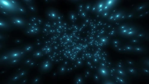 Futuristic Animated Flying Blue Particles Loop Background