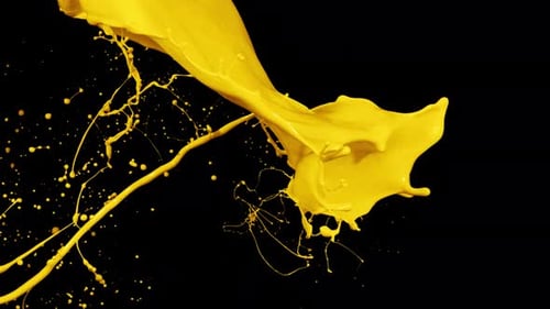 Vibrant Yellow Paint Splash Fluid Transition Effect