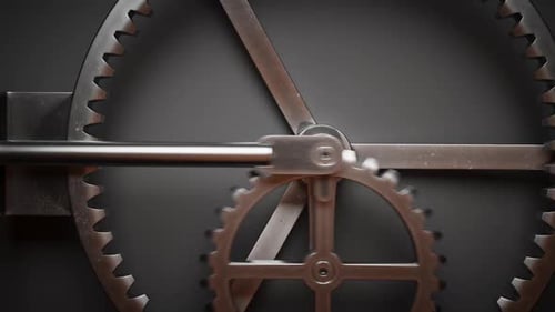 Animated Gears Interlocking Mechanical Movement Loop
