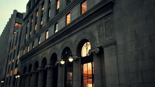 Gran edificio con reloj frontal