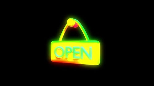 Dynamic Neon OPEN Sign Animation with Color Shift