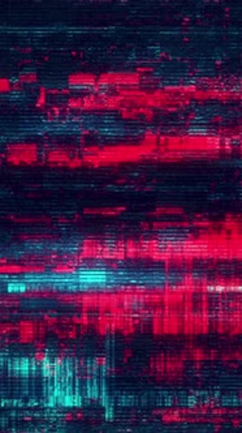Abstract Glitch Digital Noise Vertical Background Animation