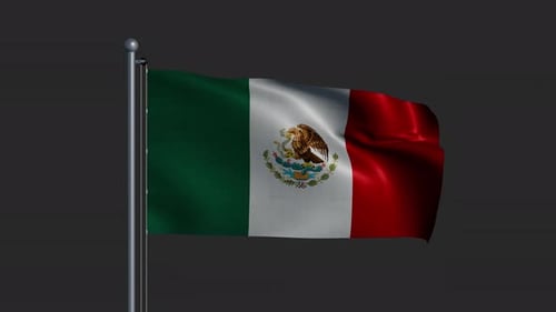 Dynamic 3D Mexico National Flag Waving Seamless Loop
