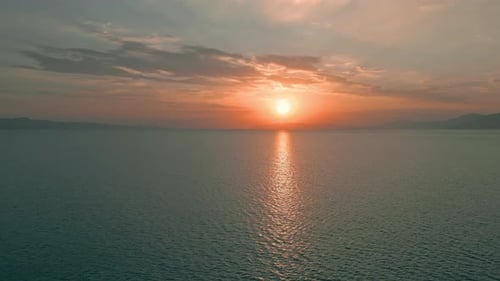 beautiful sunset over the lake