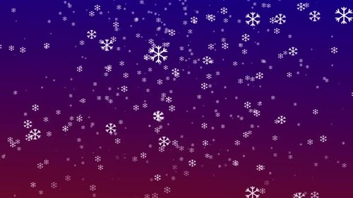 Seamlessly Looping Animated Snowflakes on Gradient Background
