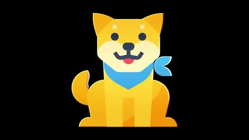 Shiba Animals Icons Animation Loop