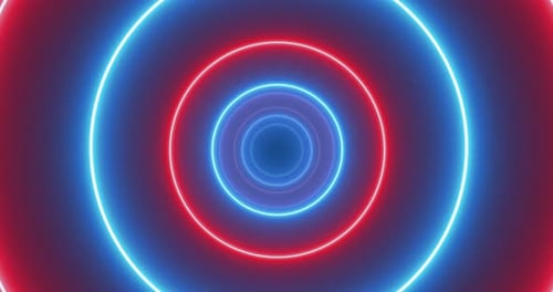 Tunnel of Neon Circles