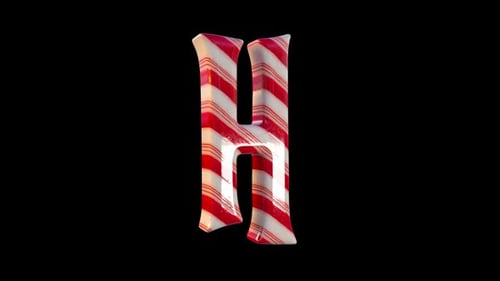 Christmas Candy Cane Letter H Loop