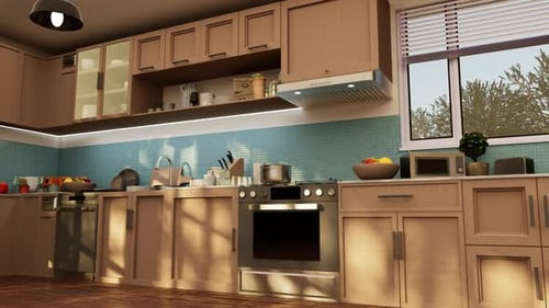 Contemporary Apartment Kitchen Cooking Area