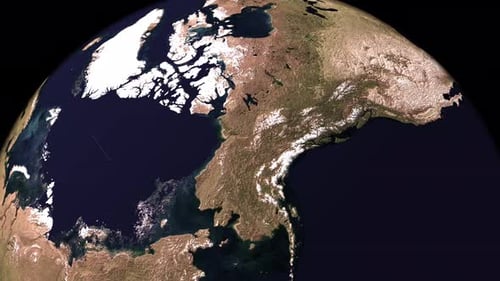 Realistic Rotating Earth Globe from Space View