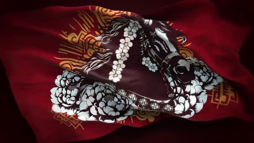 Drapeau du zodiaque chinois à cheval 01