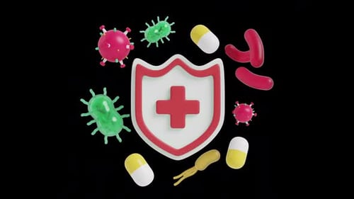 Bacteria Protect Schild Red Alpha