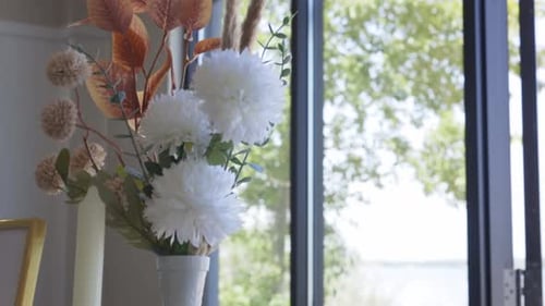 Wedding reception center piece with flowers