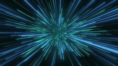 Futuristic Digital Warp Speed Tunnel Background Animation