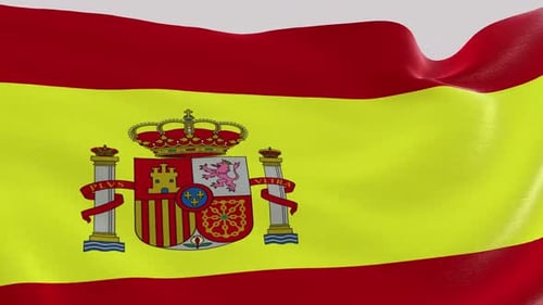 Waving Flag of Spain Seamless Loop