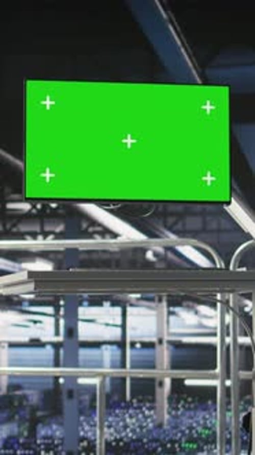 Vertical Video Elevated Industrial Data Center Control Station Green Screen