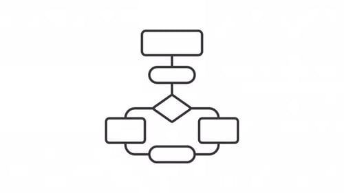 Animated Flat Design Flowchart Diagram Build Up