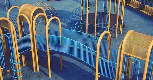 Colorful Playground Equipment Invites Children to Explore and Play Freely