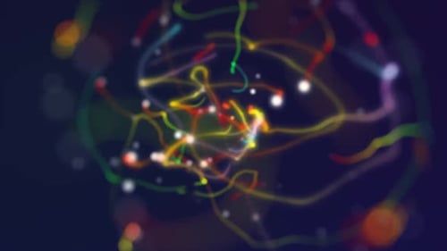 Vibrant Fluid Particle Globe Motion Background