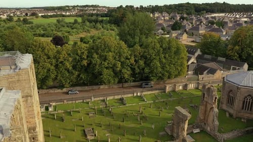Ruin of medieval Elgin cathedral in Scotland