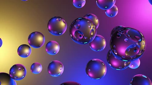 Texture of transparent glass balls falling.