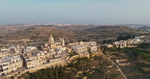 Stunning Aerial Footage of Parish Church and Ancient Streets in Zebbug Gozo