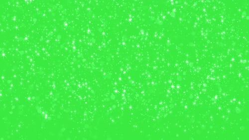 Abstract Sparkling Stars and Glitter Green Screen Overlay