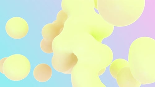 Metaball amarillo sobre dorso colorido, suave, orgánico y simple gráfico