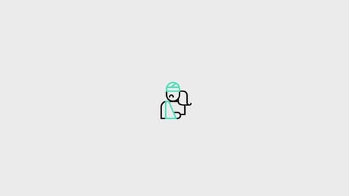 Flat Design Animated Icon of Injured Person