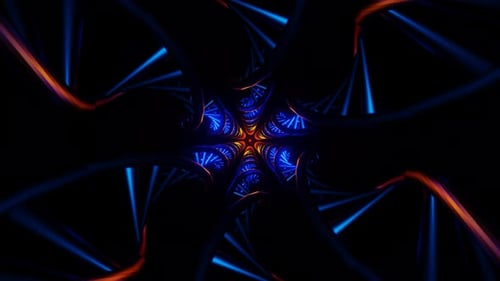 A Pulsating Canvas of Vivid Neon in a Hypnotic Strobe Backdrop