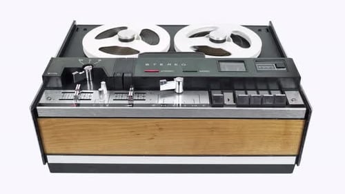 Recording Sound On A Reversing Reel On A White Background.