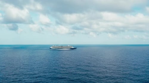 Big Passenger Cruise Ship in Sea