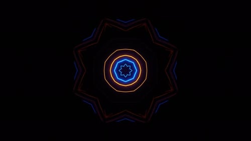 Abstract Neon Geometric Tunnel Loop Background