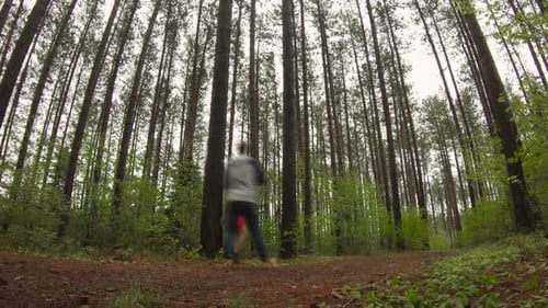 Couple Posing in Forest, Taking Photos