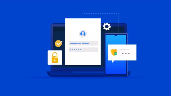 User Authentication Process Flat Design Animation, Revealer Motion ...