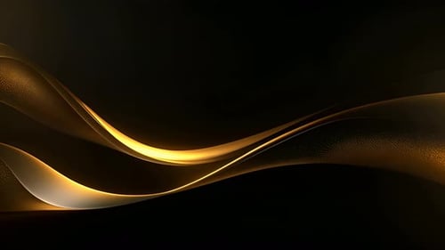 Elegant Golden Flowing Waves Abstract Background