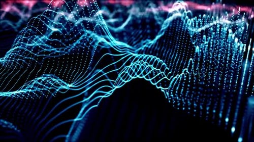 Futuristic Data Visualization Waveform Background