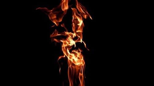 Flames on Black Background Filmed is Slow Motion 1000 Fps