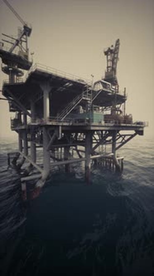 Exploring the Bustling Activity of an Oil Rig in the Vast Ocean