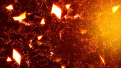 Abstract Fiery Plexus Network Digital Background Animation