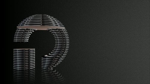 Geometric Metallic Segment Reveal on Dark Textured Background