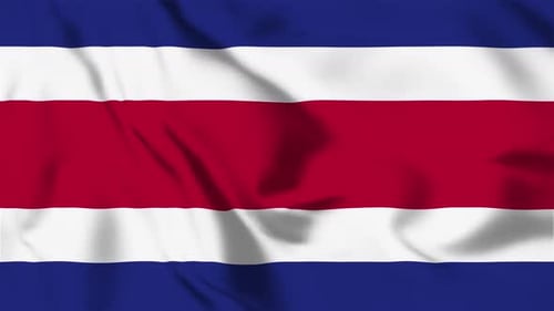 Waving Costa Rica Flag Animation Loop